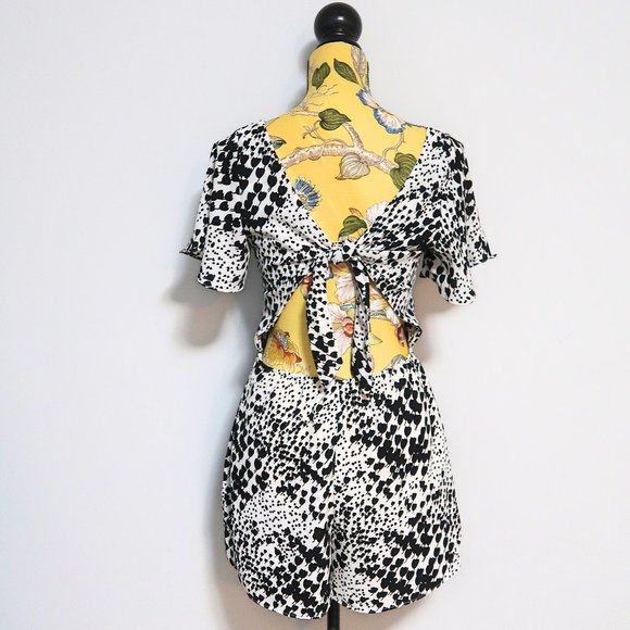 Zara Black and White Patterned Romper - Picture 2 of 8